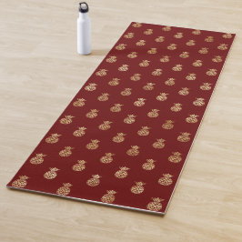 Elegante Wine and Gold Ananas Muster Yoga Mat Yogamatte
