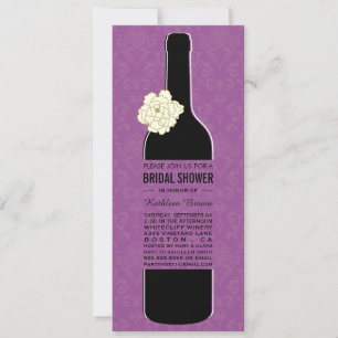 Elegante Wine Bridal Dusche Einladung