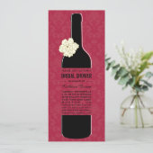 Elegante Wine Bridal Dusche Einladung (Stehend Vorderseite)