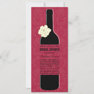 Elegante Wine Bridal Dusche Einladung