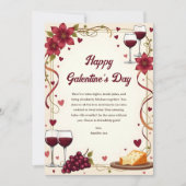 Elegante Wine & Cheese Feiertagskarte (Vorderseite)