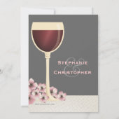 Elegante Wine & Floral Wedding Party Einladung (Rückseite)