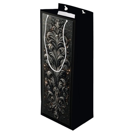 Elegante Wine Gift Bag Geschenktüte Für Weinflaschen (Rückseite Schrägansicht)