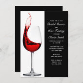 Elegante Wine Glass Bridal Dusche Einladung (Vorne/Hinten)