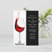 Elegante Wine Glass Bridal Dusche Einladung (Stehend Vorderseite)