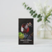 Elegante Wine Glass Grapes beruflich Visitenkarte (Stehend Vorderseite)