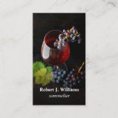 Elegante Wine Glass Grapes beruflich Visitenkarte (Vorderseite)