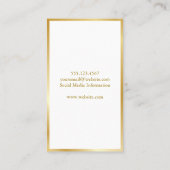 Elegante Wine Glass Imitats Goldene Grenze Visitenkarte (Rückseite)