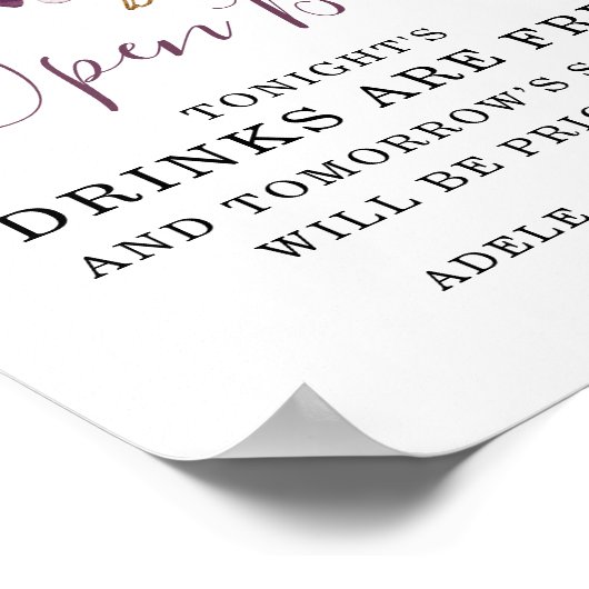 Elegante Wine Gold Piazza della Riforma Bar Poster (Ecke)