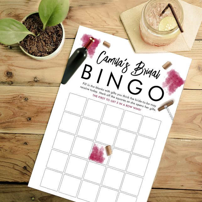 Elegante Wine Lovers Bingo Game Card (Von Creator hochgeladen)