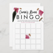 Elegante Wine Lovers Bingo Game Card Einladung (Vorne/Hinten)