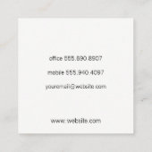 Elegante Wine Pour Quadratische Visitenkarte (Rückseite)