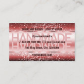 Elegante Wine Red Luxury Sparkle Glitzer Galm Visitenkarte (Rückseite)