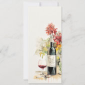 Elegante Wine Red Yellow Floral Wedding Menu Card Einladung (Rückseite)