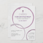 Elegante Wine Stain Rings Bridal Dusche Einladung (Vorne/Hinten)