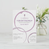 Elegante Wine Stain Rings Bridal Dusche Einladung (Stehend Vorderseite)