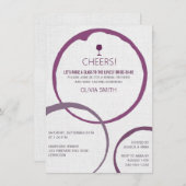 Elegante Wine Stain Rings Bridal Dusche Einladung (Vorne/Hinten)