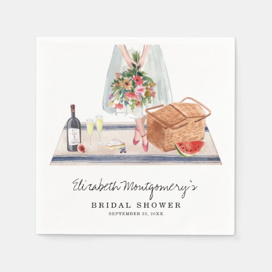 Elegante Wine tasting | Picnisches Brautparty Serviette (Vorderseite)