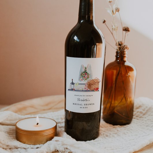 Elegante Wine tasting | Picnisches Brautparty Weinetikett