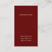 Elegante Wine Theme Custom Business Card Visitenkarte (Rückseite)