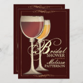 Elegante Wine Themed Bridal Dusche Einladung (Vorne/Hinten)