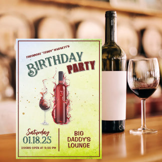 Elegante Wine Themed Party Einladung