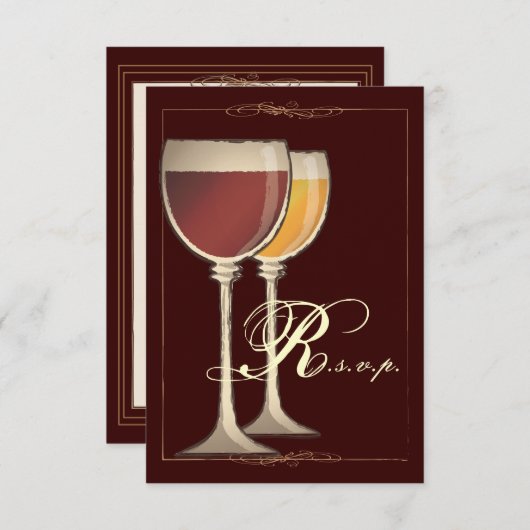Elegante Wine Themed Party UAWG Response Card RSVP Karte (Vorne/Hinten)