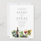 Elegante Wine Themed Watercolor - Feierliche Hochz Einladung (Vorderseite)