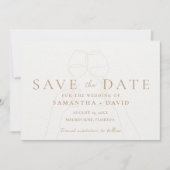 Elegante Wine Toast Save the Date (Vorderseite)