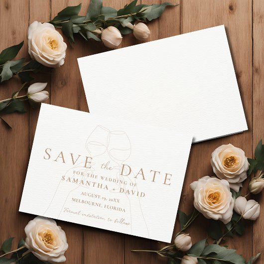 Elegante Wine Toast Save the Date