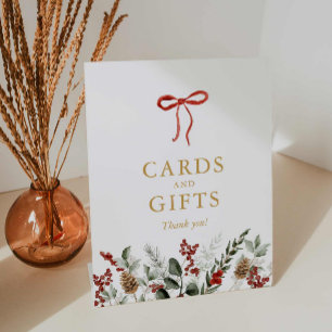 Elegante Winter Baby Shower Cards und Geschenke Sockelschild
