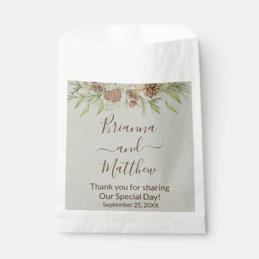 Elegante Winter Beige Gastgeschenk Hochzeit Bag Geschenktütchen (Vorderseite)