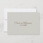 Elegante Winter Beige Pine Wedding RSVP Card Dankeskarte (Rückseite)