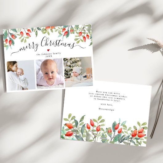 Elegante Winter Berries Drei Foto Weihnachten