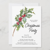 Elegante Winter Berries Feiertag Einladung (Vorderseite)