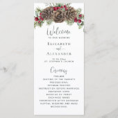 Elegante Winter Berries Pine Cone Weihnachtsfeier Programm (Vorderseite)