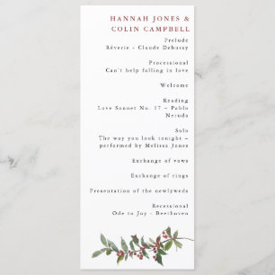 Elegante Winter Berries Red Green Watercolor Programm