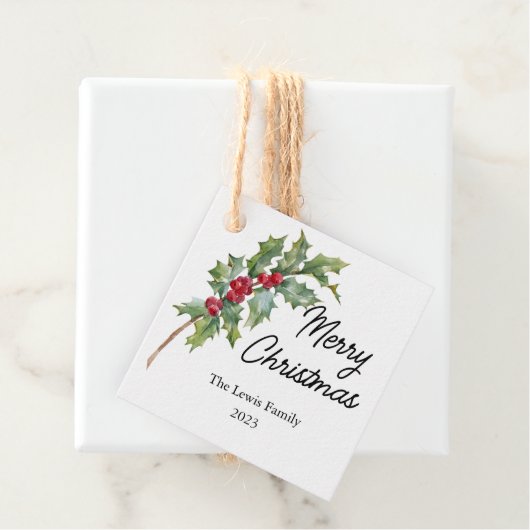 Elegante Winter Berries Urlaubsparty Geschenkanhänger (Beispiel)