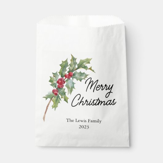 Elegante Winter Berries Urlaubsparty Geschenktütchen (Vorderseite)