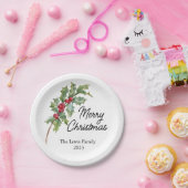 Elegante Winter Berries Urlaubsparty Pappteller (Party)