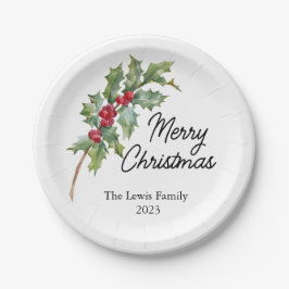 Elegante Winter Berries Urlaubsparty Pappteller