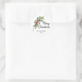 Elegante Winter Berries Urlaubsparty Runder Aufkleber (Tasche)