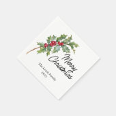 Elegante Winter Berries Urlaubsparty Serviette (Ecke)