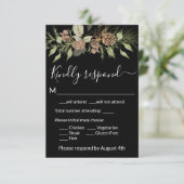 Elegante Winter Black Pine RSVP Card (Stehend Vorderseite)