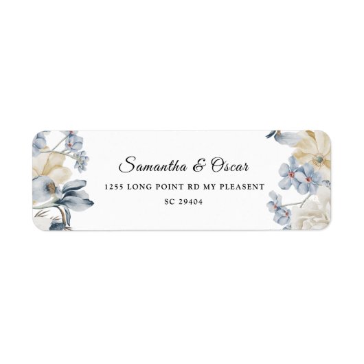 Elegante Winter Blau und Weiß Blume (Vorne)