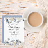 Elegante Winter Blau und Weiß Blume Einladung