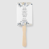 Elegante Winter Blau und Weiß Blume Fächer (Rückseite)