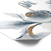 Elegante Winter Blau und Weiß Blume Poster (Ecke)