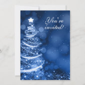 Elegante Winter Blue Christmas Party Sparkle Einladung (Rückseite)