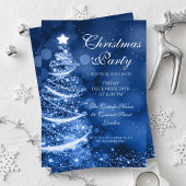 Elegante Winter Blue Christmas Party Sparkle Einladung